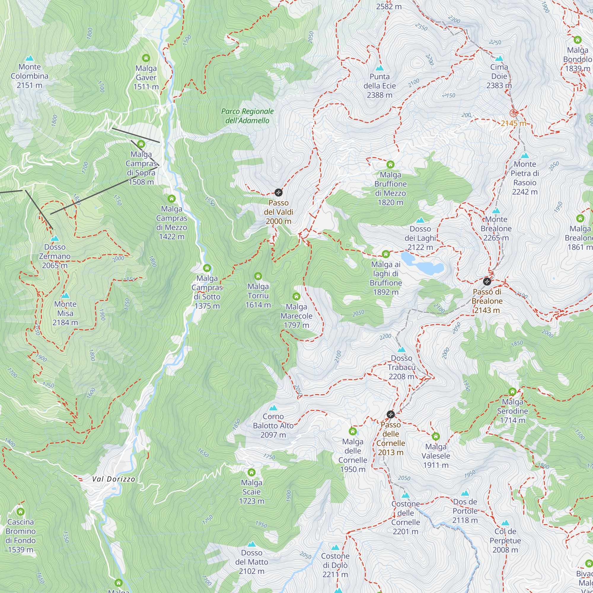 Malga Marecole map