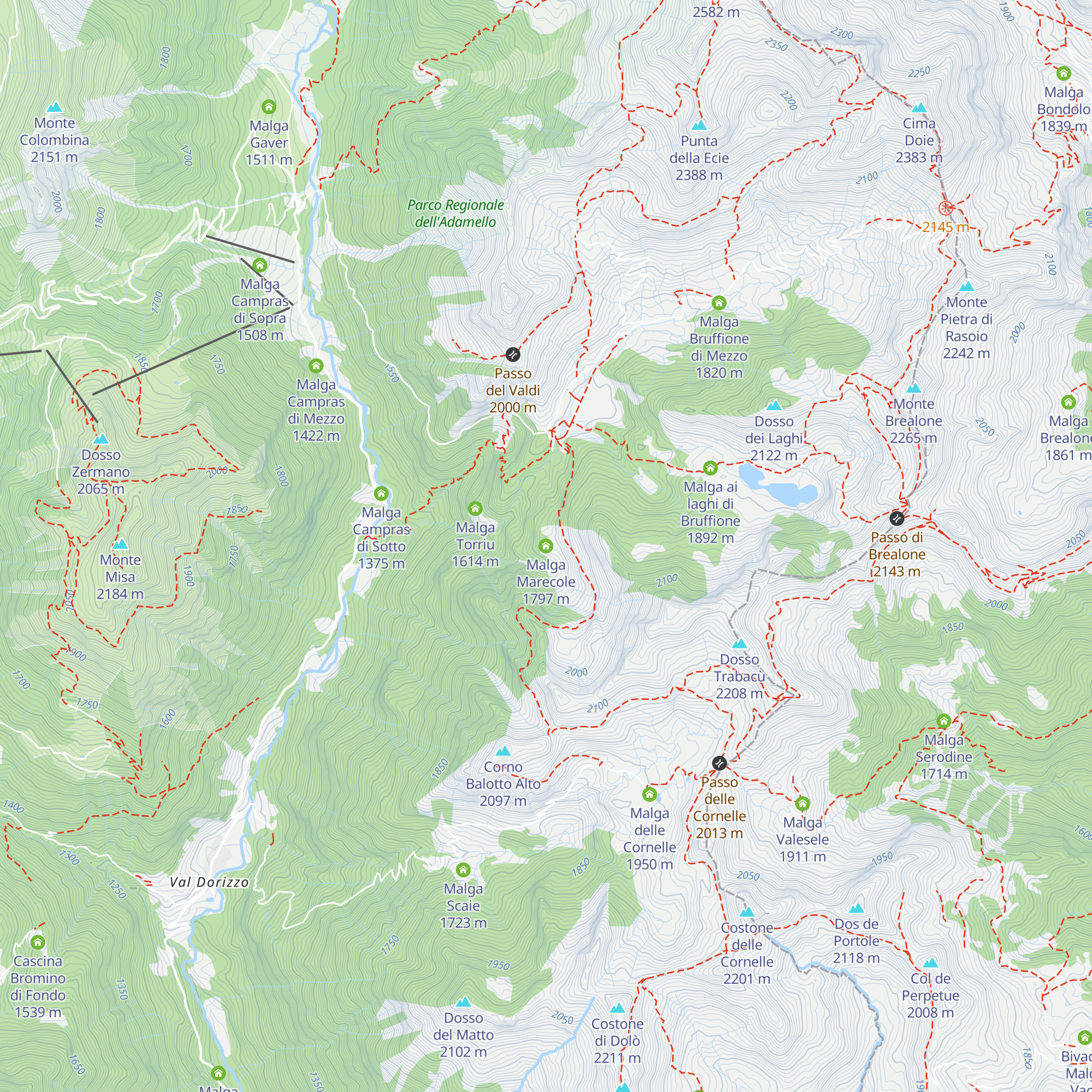 Malga Marecole map