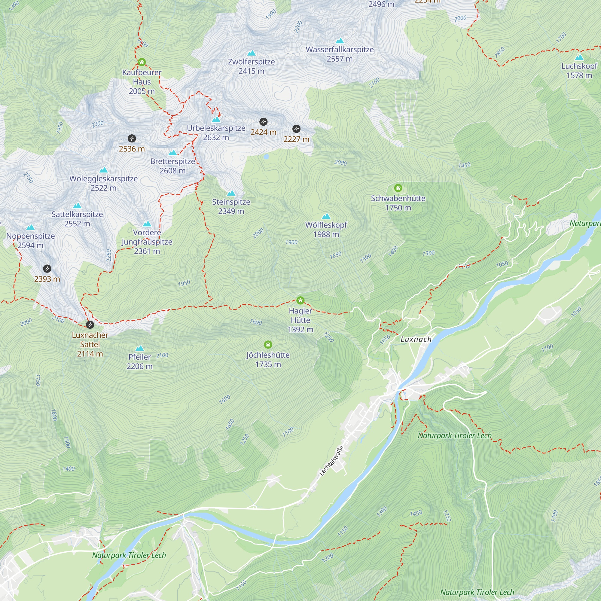 Hagler Hütte map