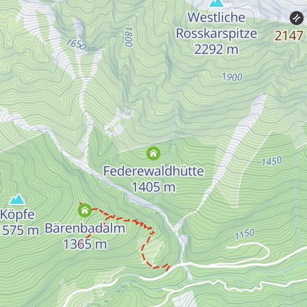Map of Federewaldhütte