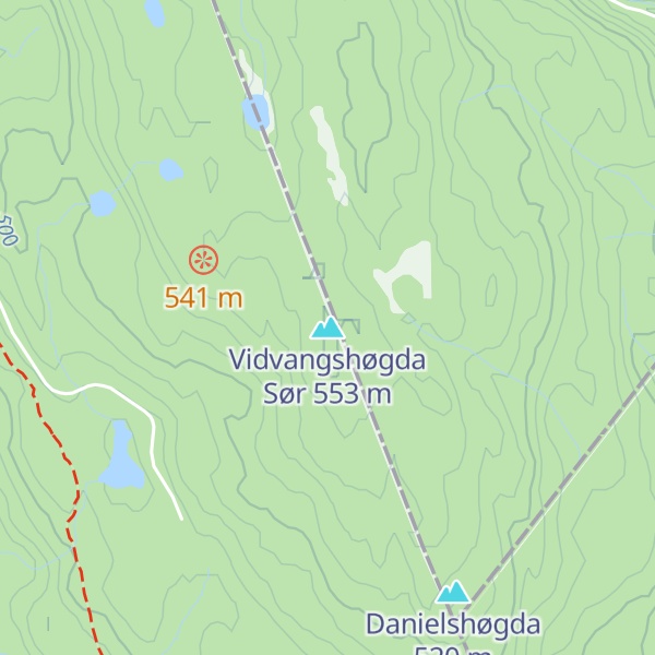 Map of Vidvangshøgda Sør