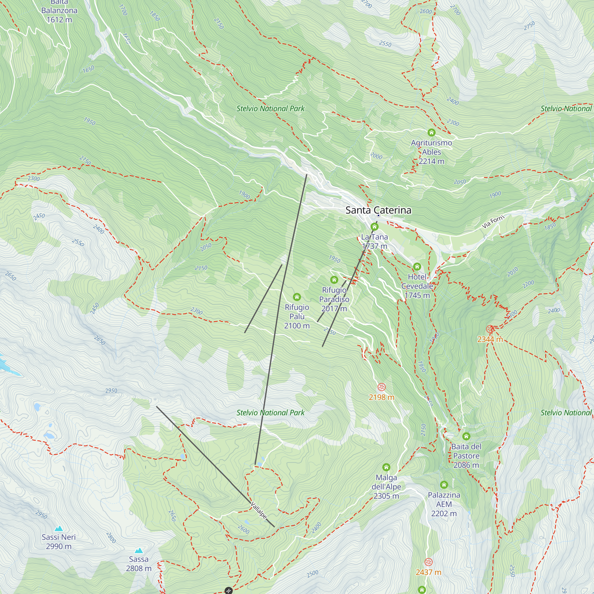 Rifugio Palù map