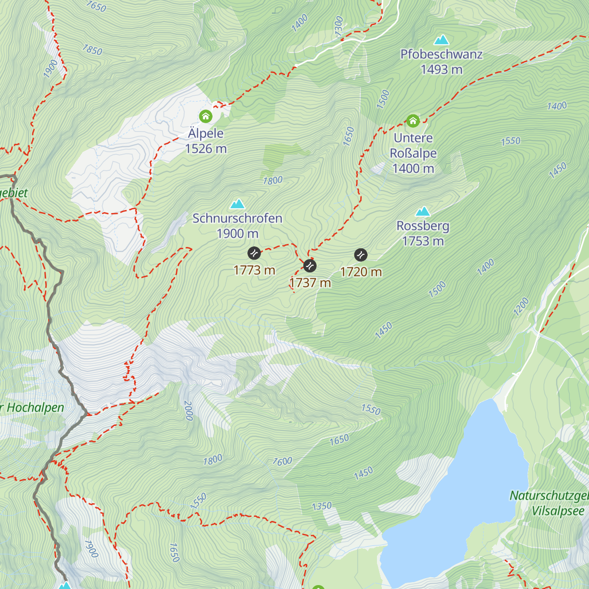 Obere Rossalpe map