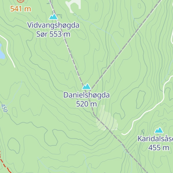 Map of Danielshøgda