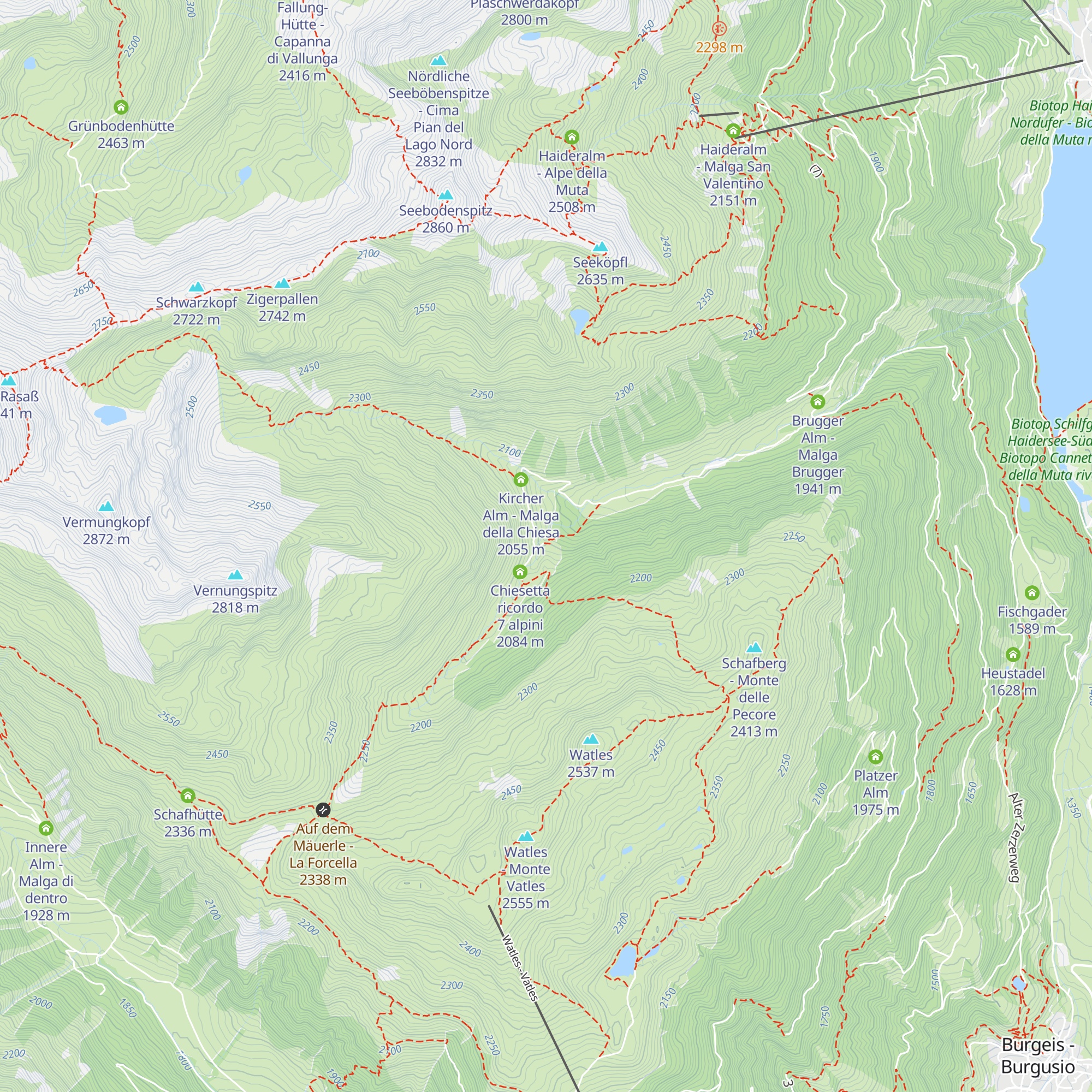 Oberdörfer Alm - Malga Oberdörfer map