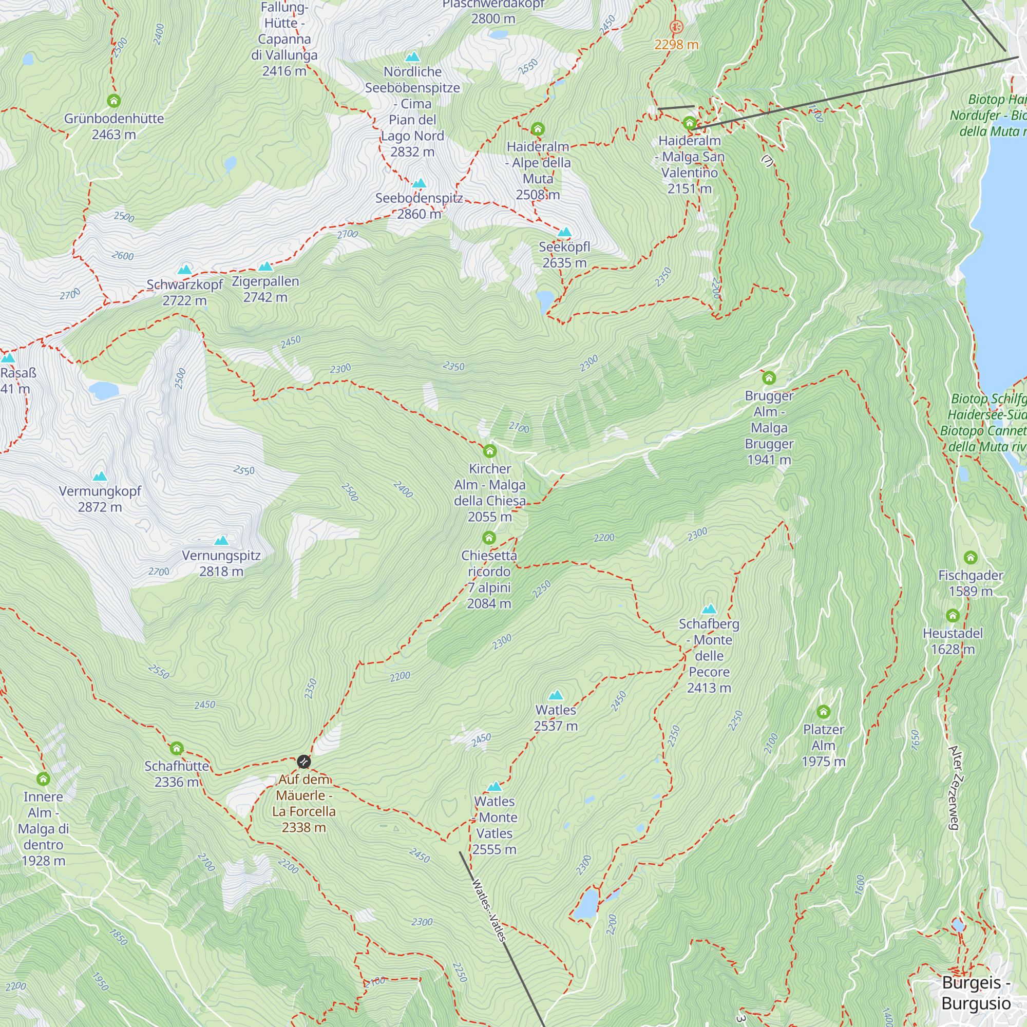 Oberdörfer Alm - Malga Oberdörfer map