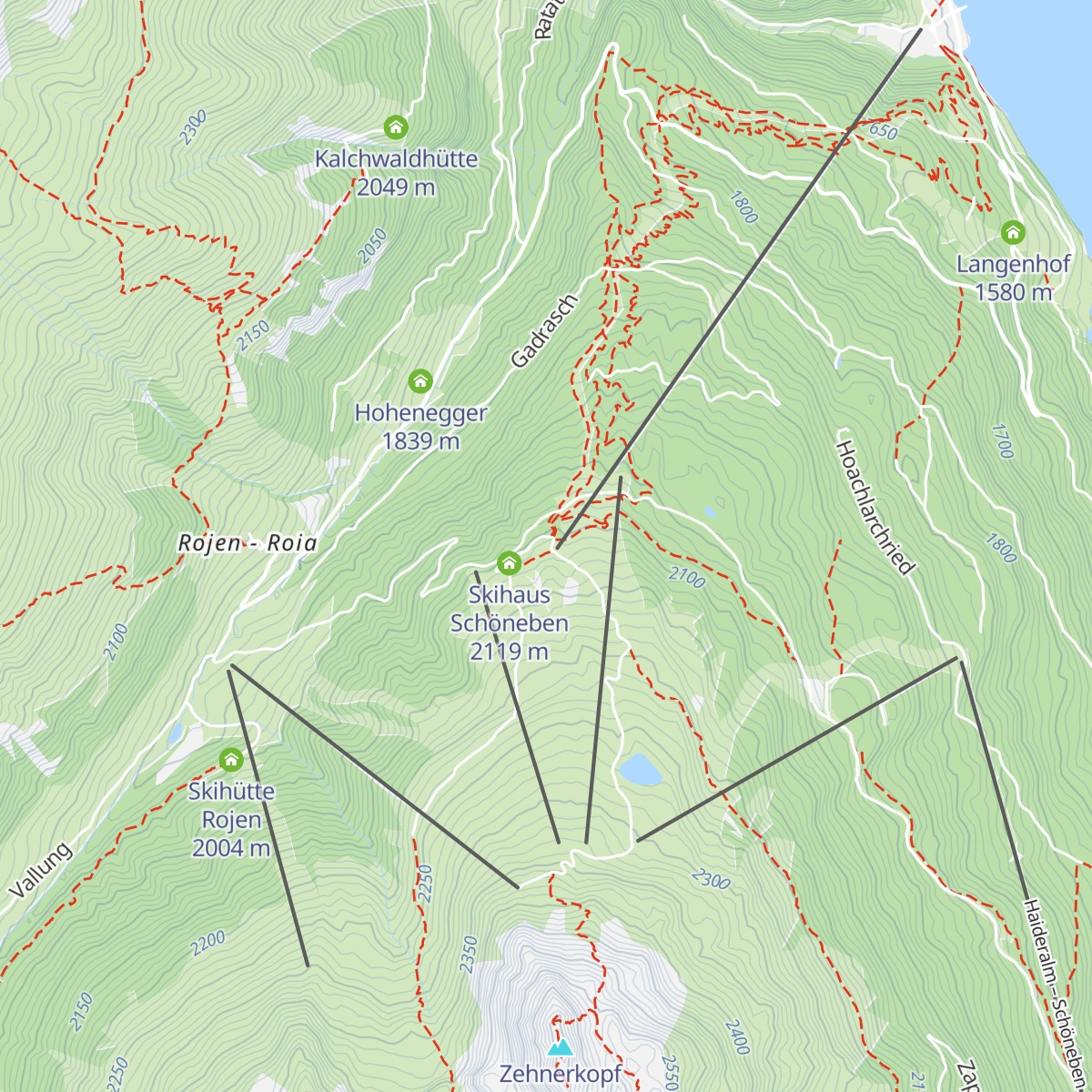 Schöneben Hütte map