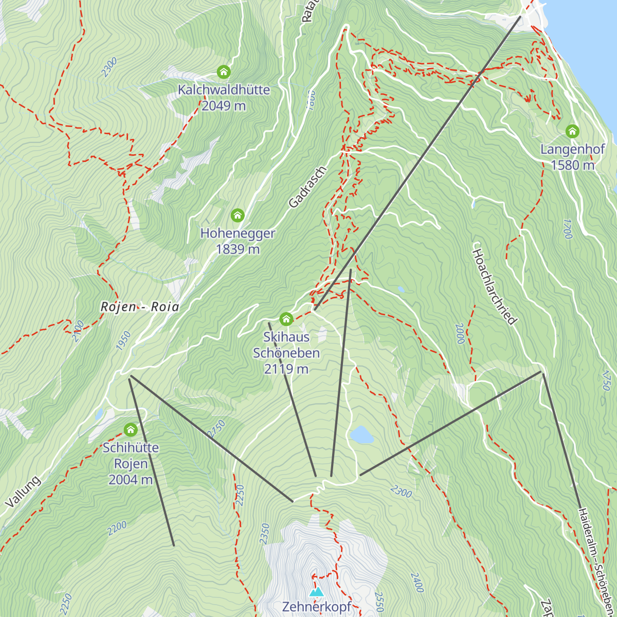 Schöneben Hütte map