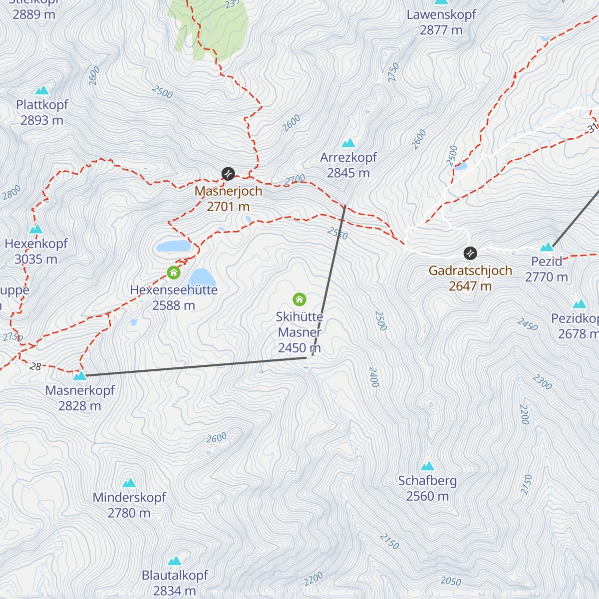Skihütte Masner map