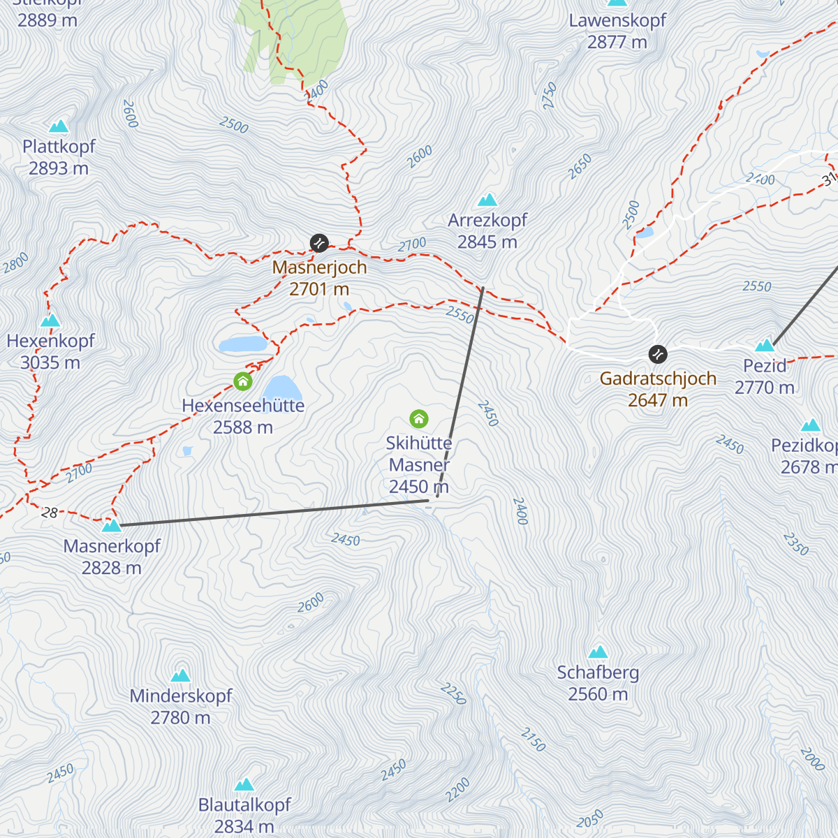 Skihütte Masner map