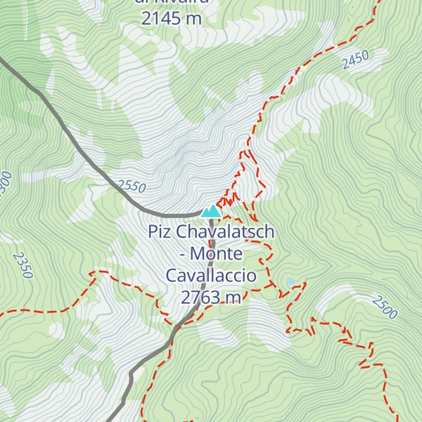 Map of Piz Chavalatsch - Monte Cavallaccio