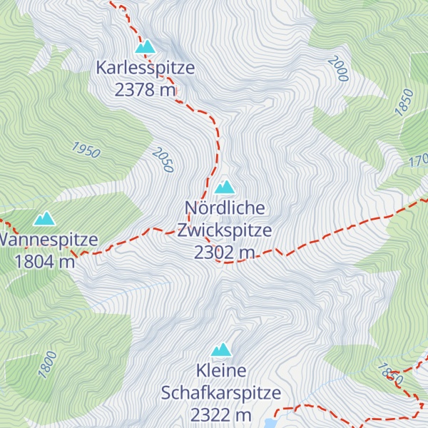 Map of Südliche Zwickspitze