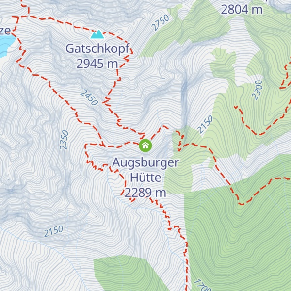 Map of Augsburger Hütte
