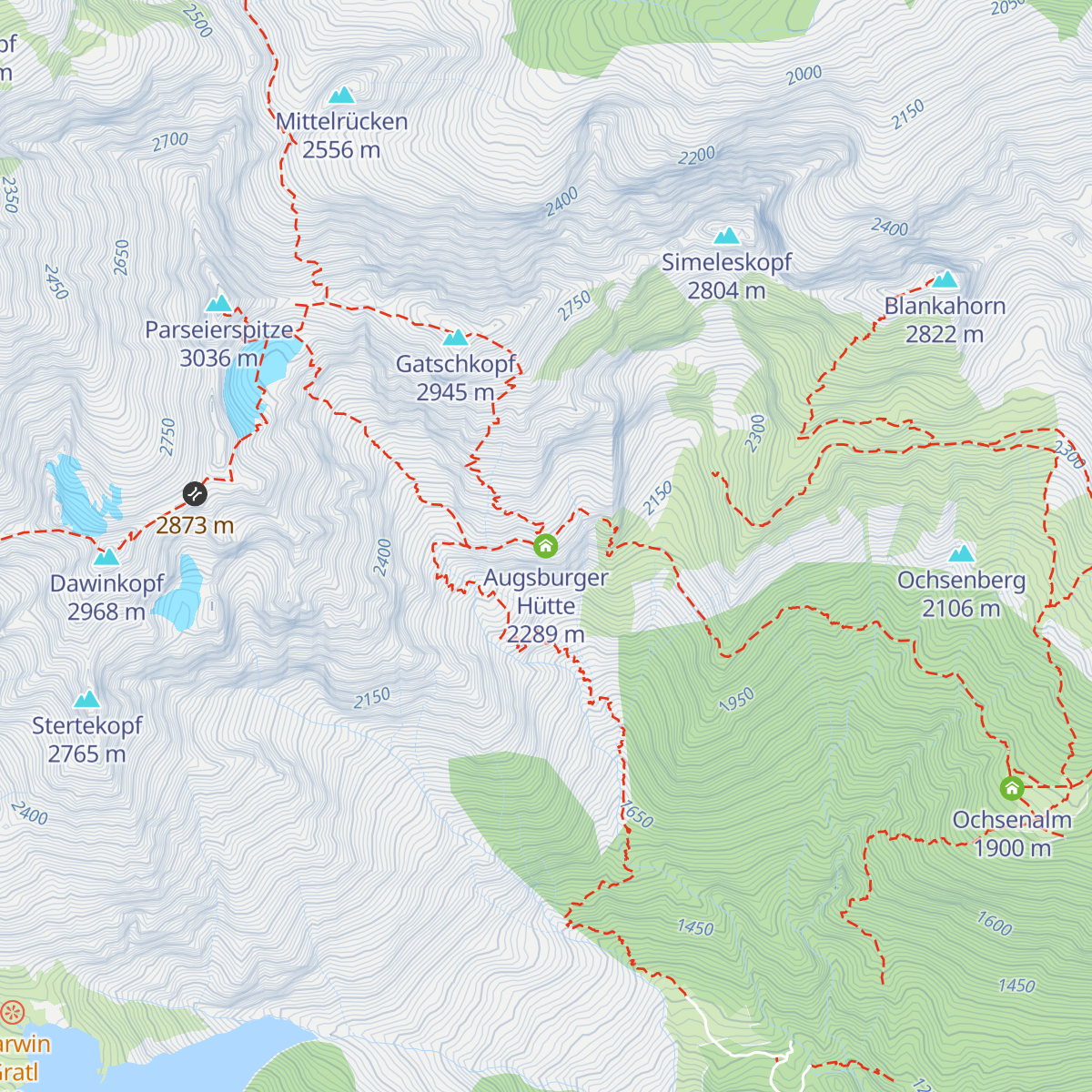 Augsburger Hütte map