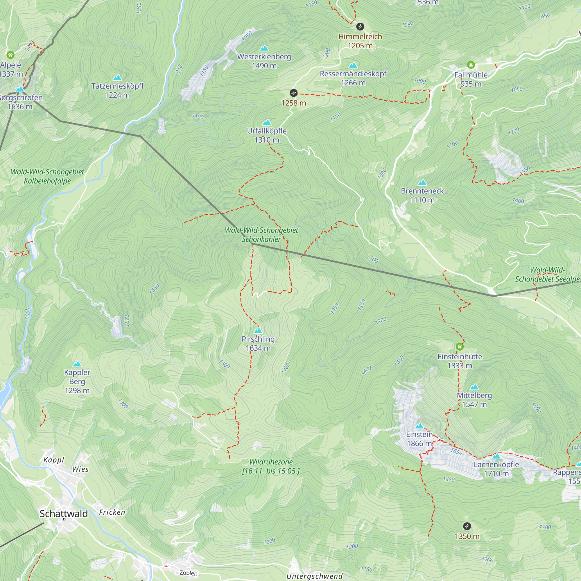 Pfrontner Alpe map