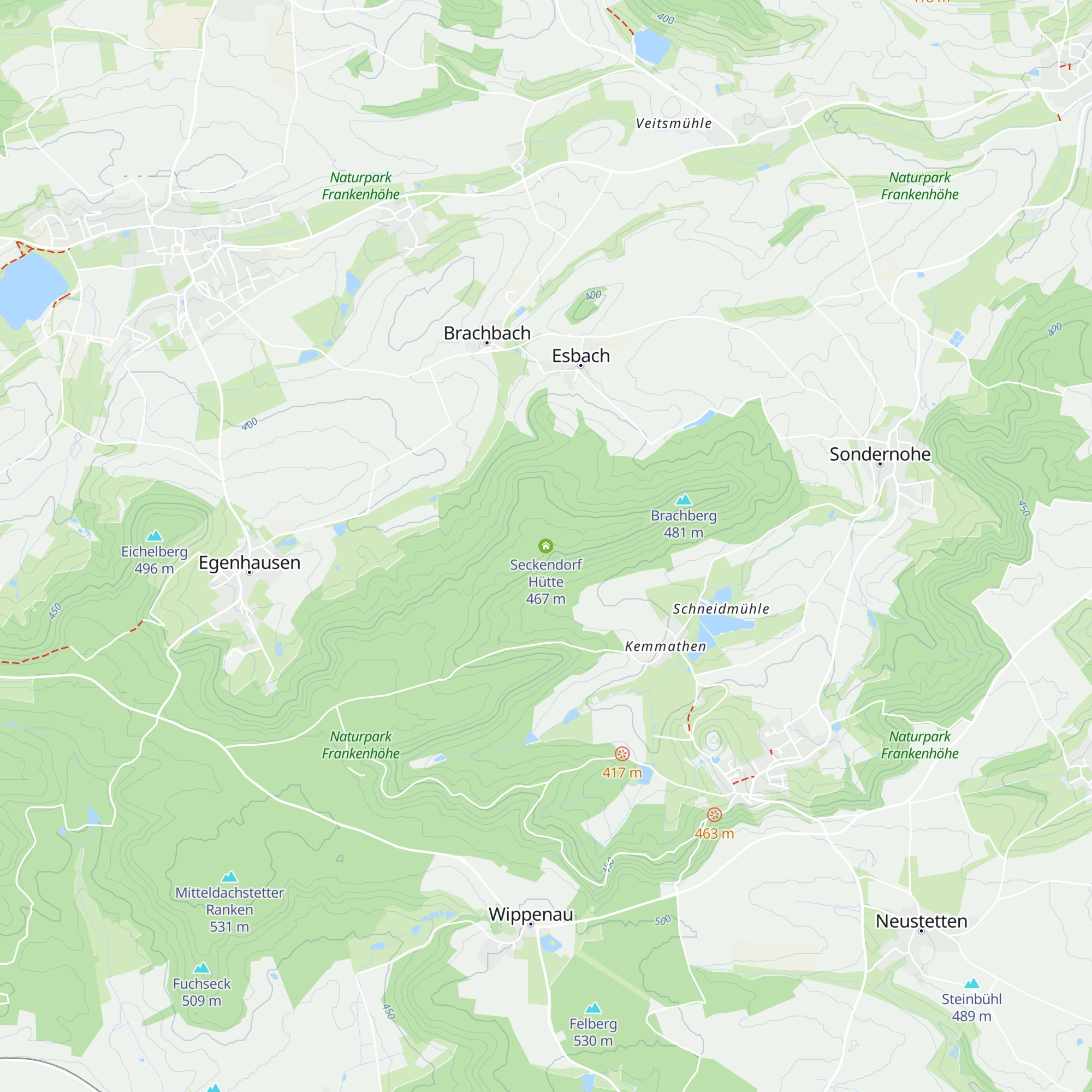 Seckendorf Hütte map