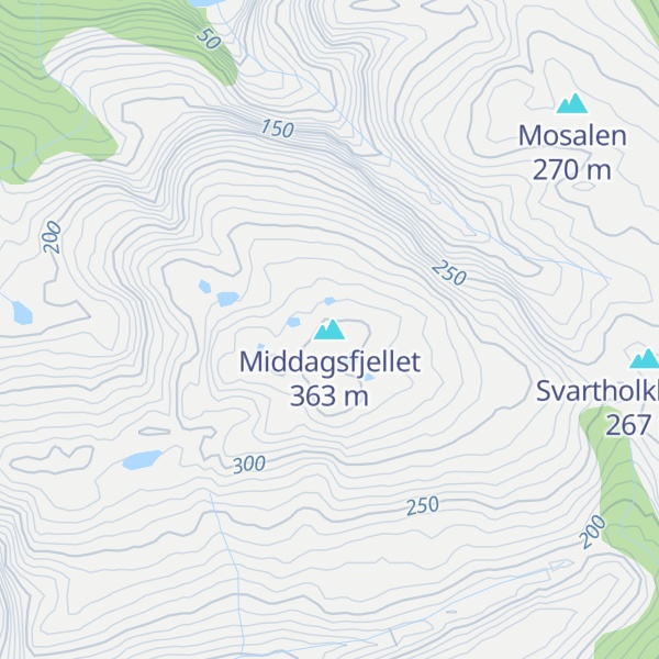 Map of Middagsfjellet