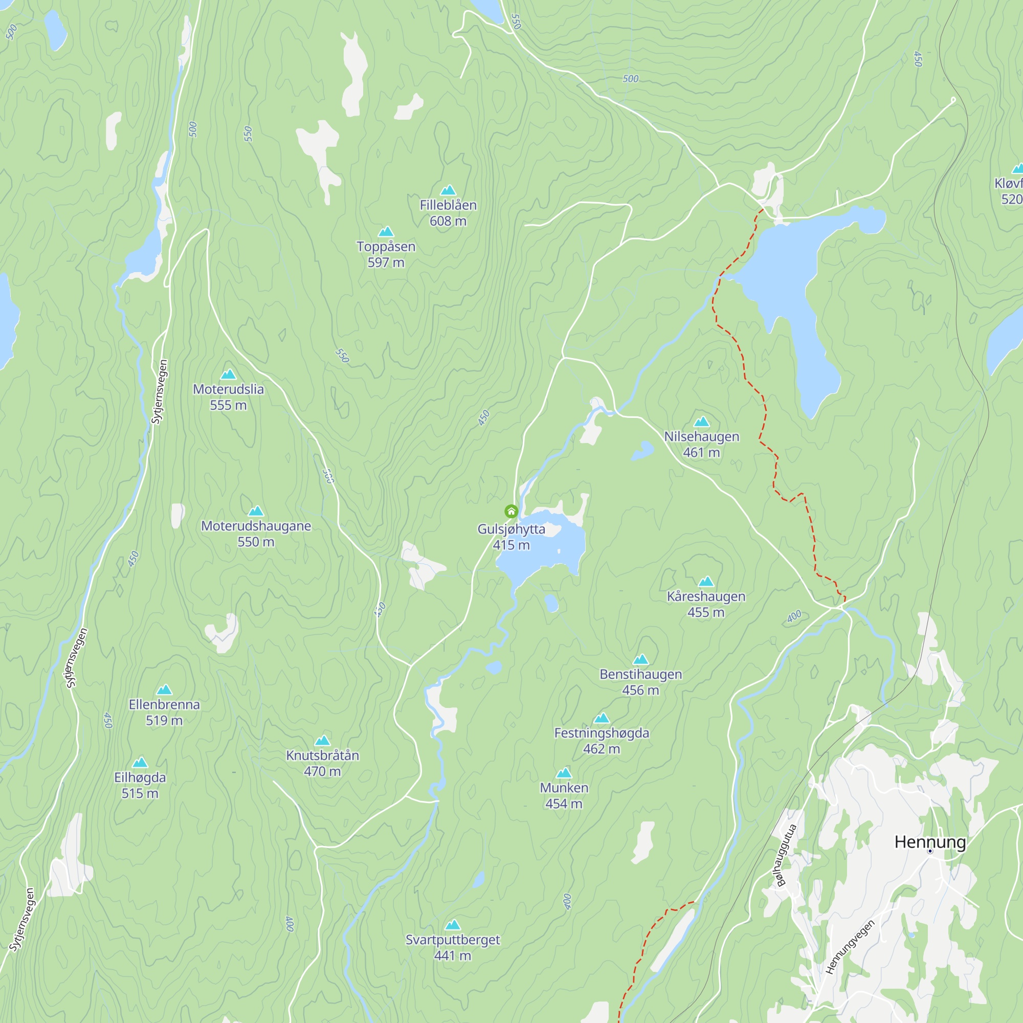 Gulsjøhytta map