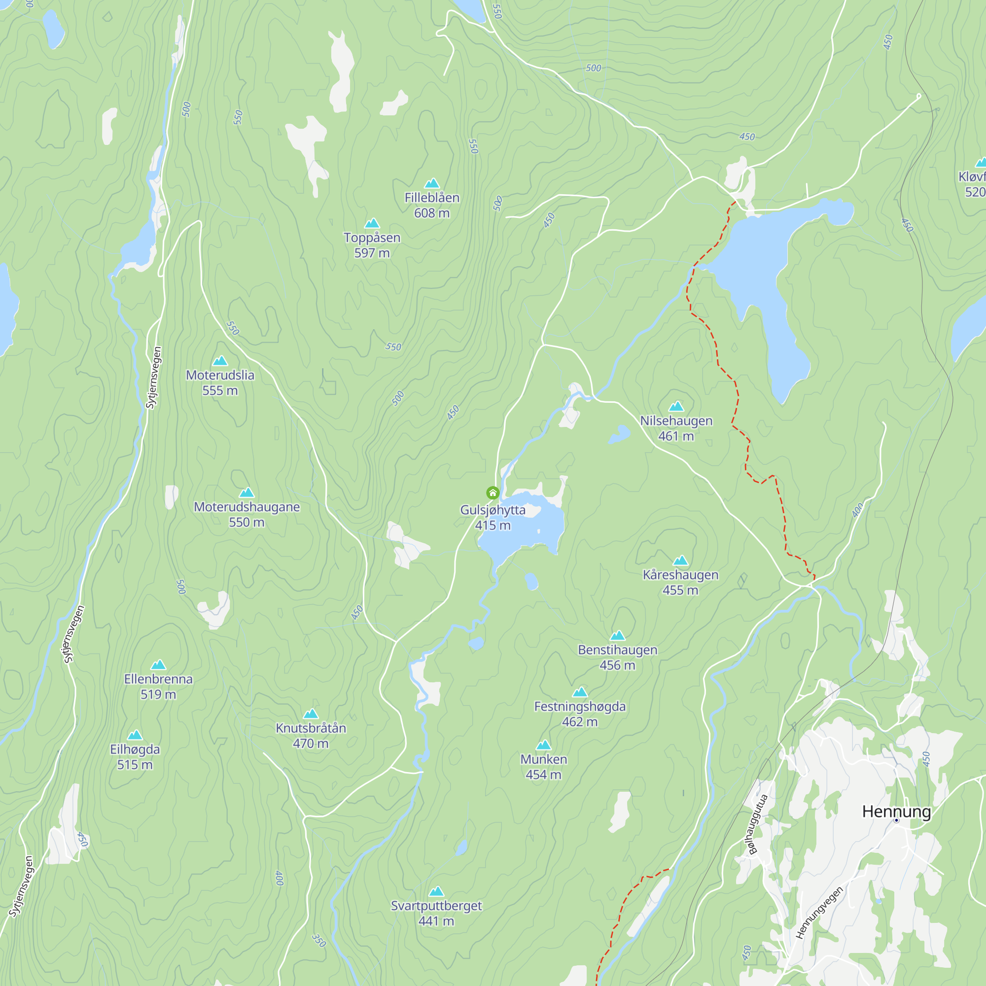 Gulsjøhytta map