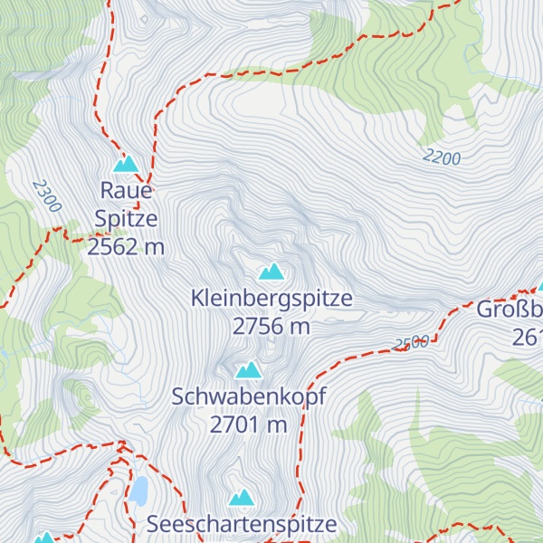 Map of Kleinbergspitze