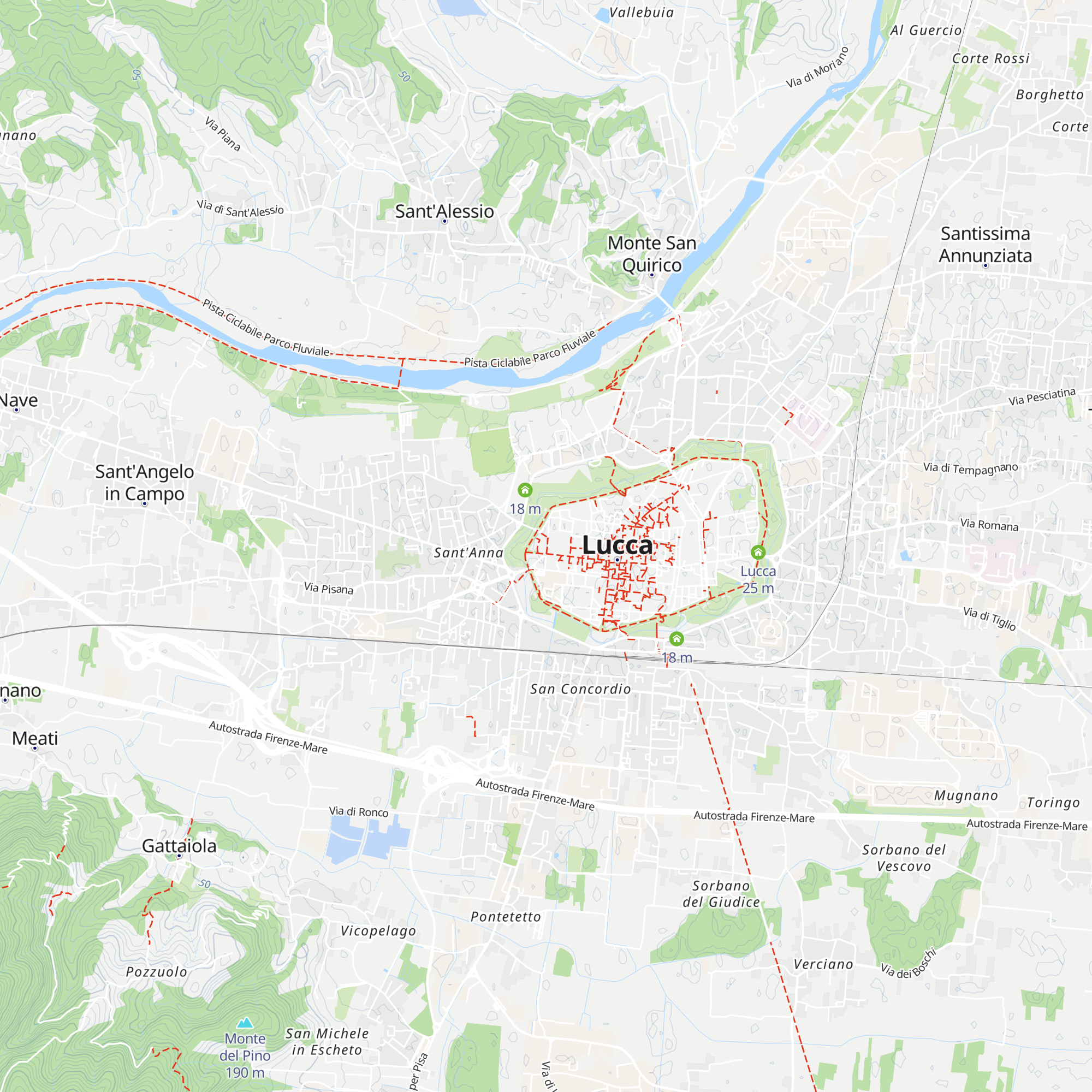 Lucca Tourist Information map