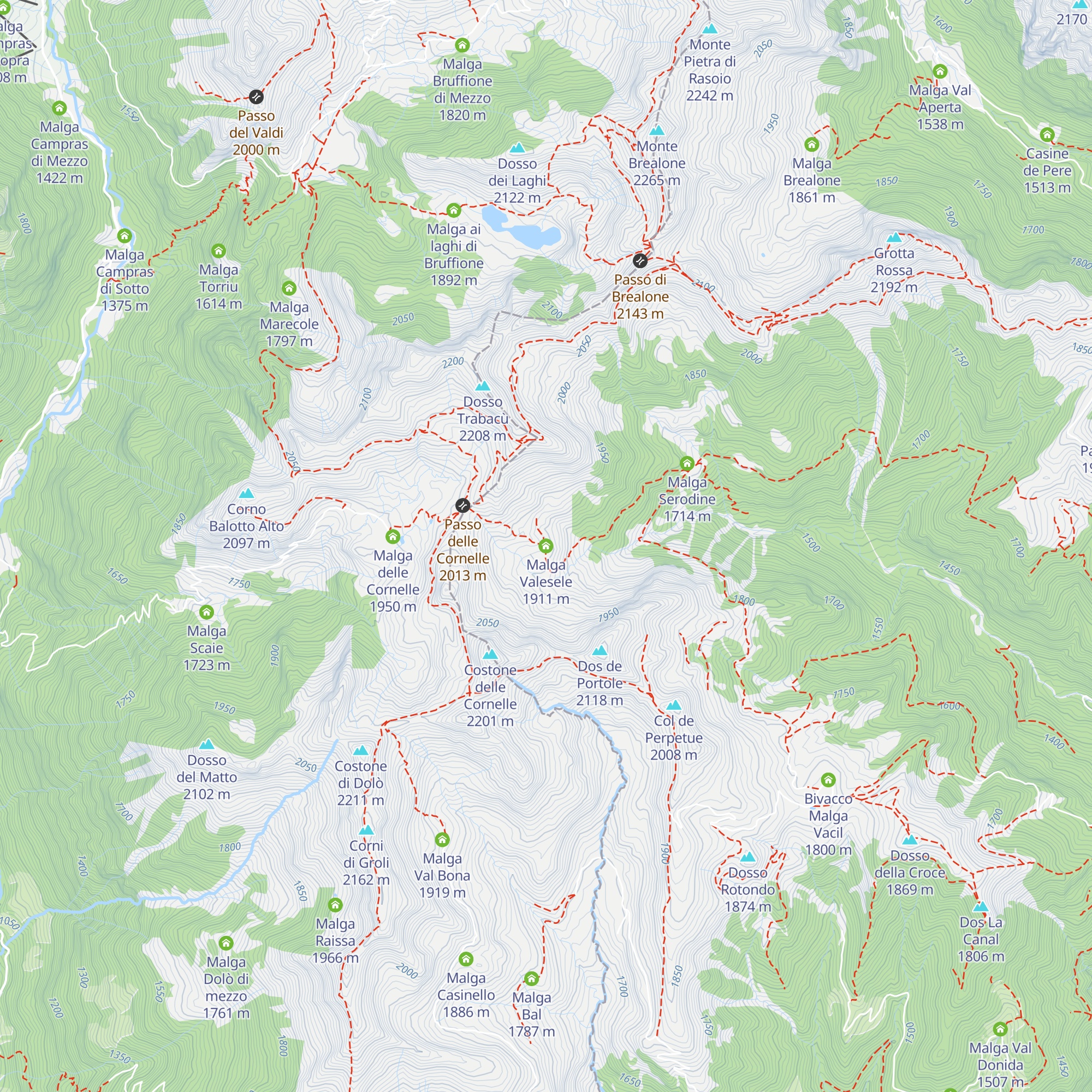 Malga Valesele map