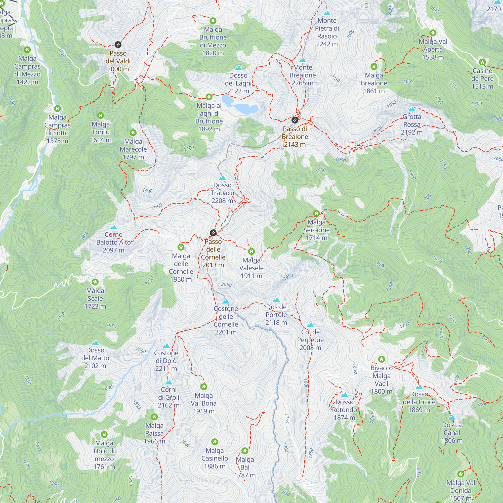 Malga Valesele map