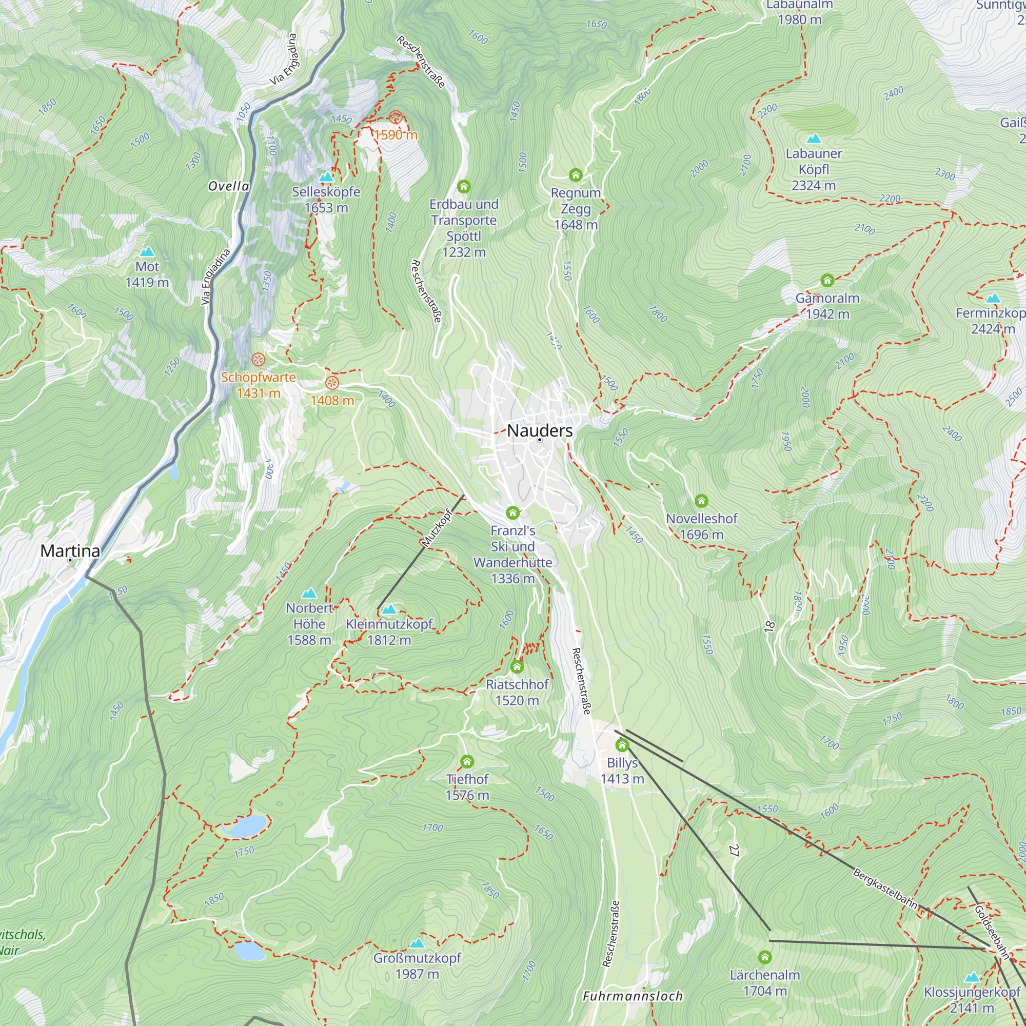 Franzl's Ski und Wanderhütte map