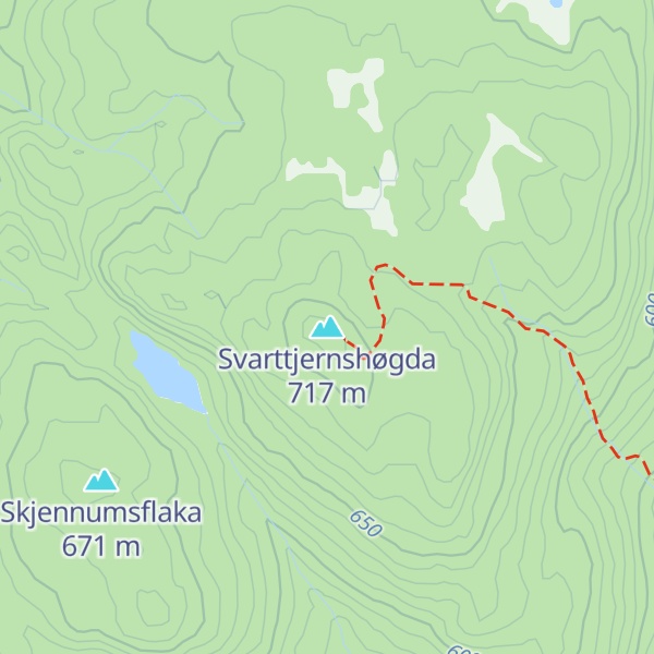 Map of Svarttjernshøgda