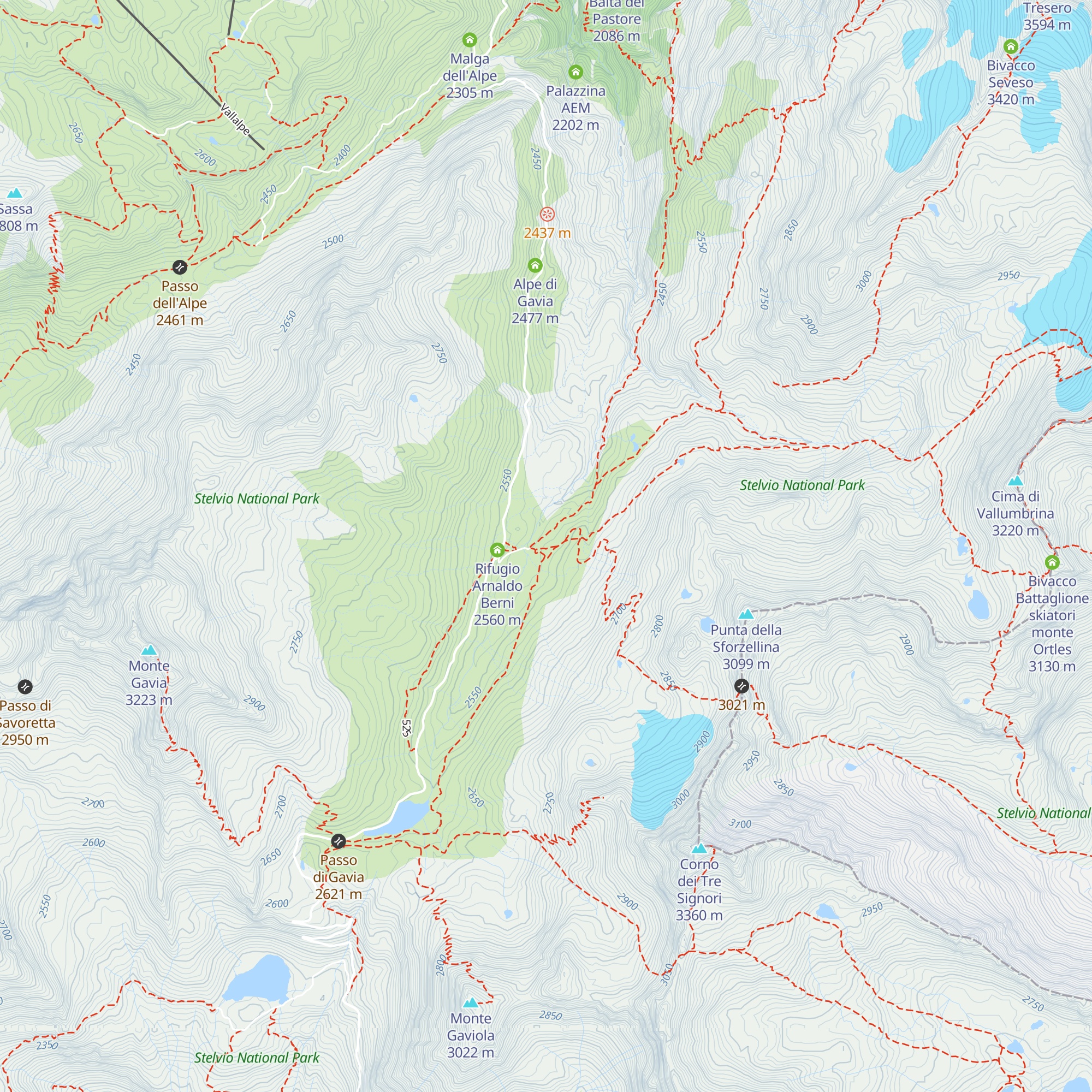 Ex Rifugio Gavia map