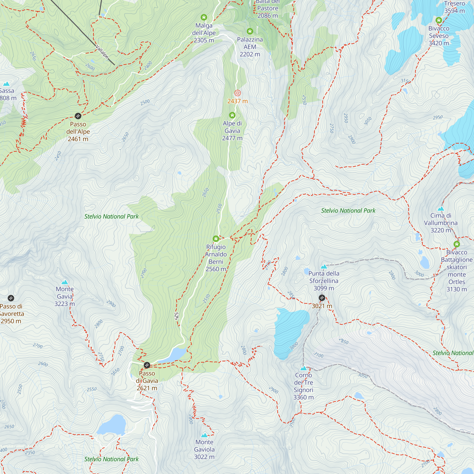 Ex Rifugio Gavia map