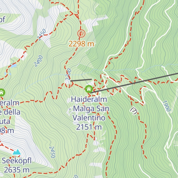 Map of Haideralm - Malga San Valentino