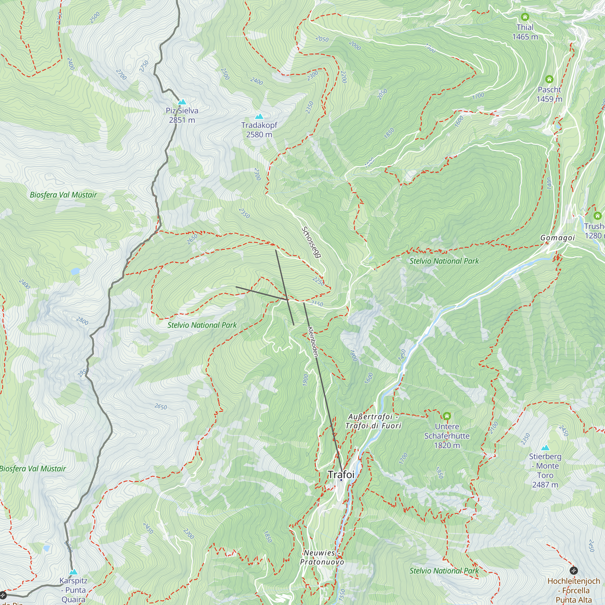 Furkelhütte - Rifugio Forcola map