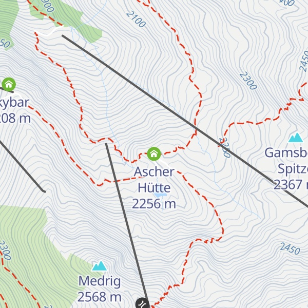 Map of Ascher Hütte