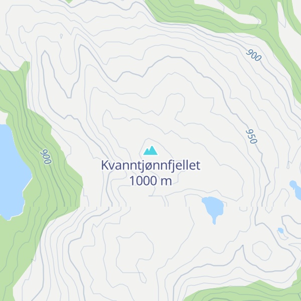 Map of Kvanntjønnfjellet