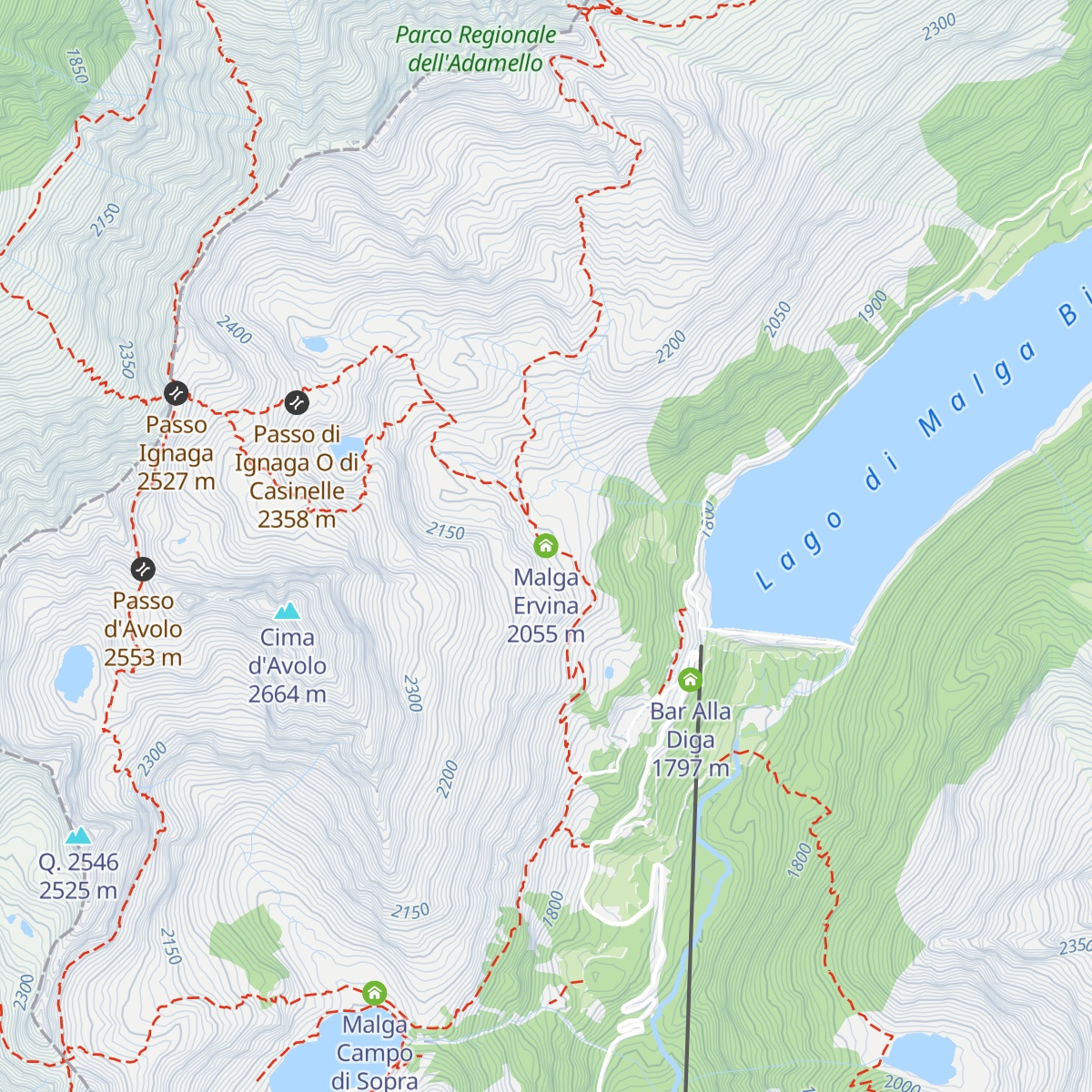 Malga Ervina map
