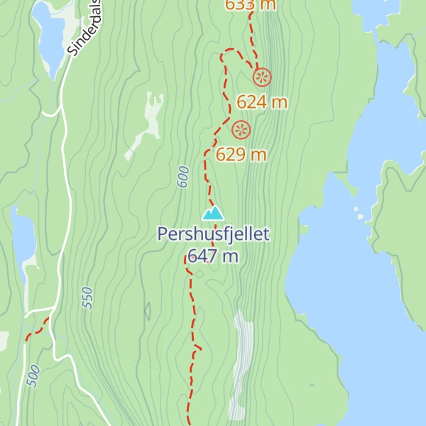Map of Pershusfjellet