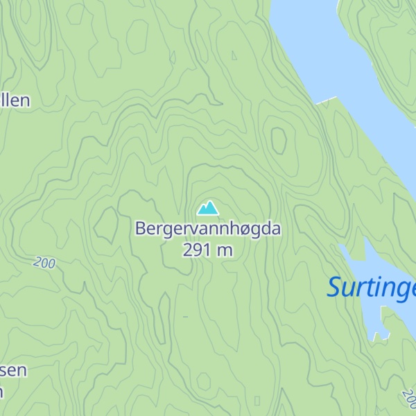Map of Bergervannhøgda