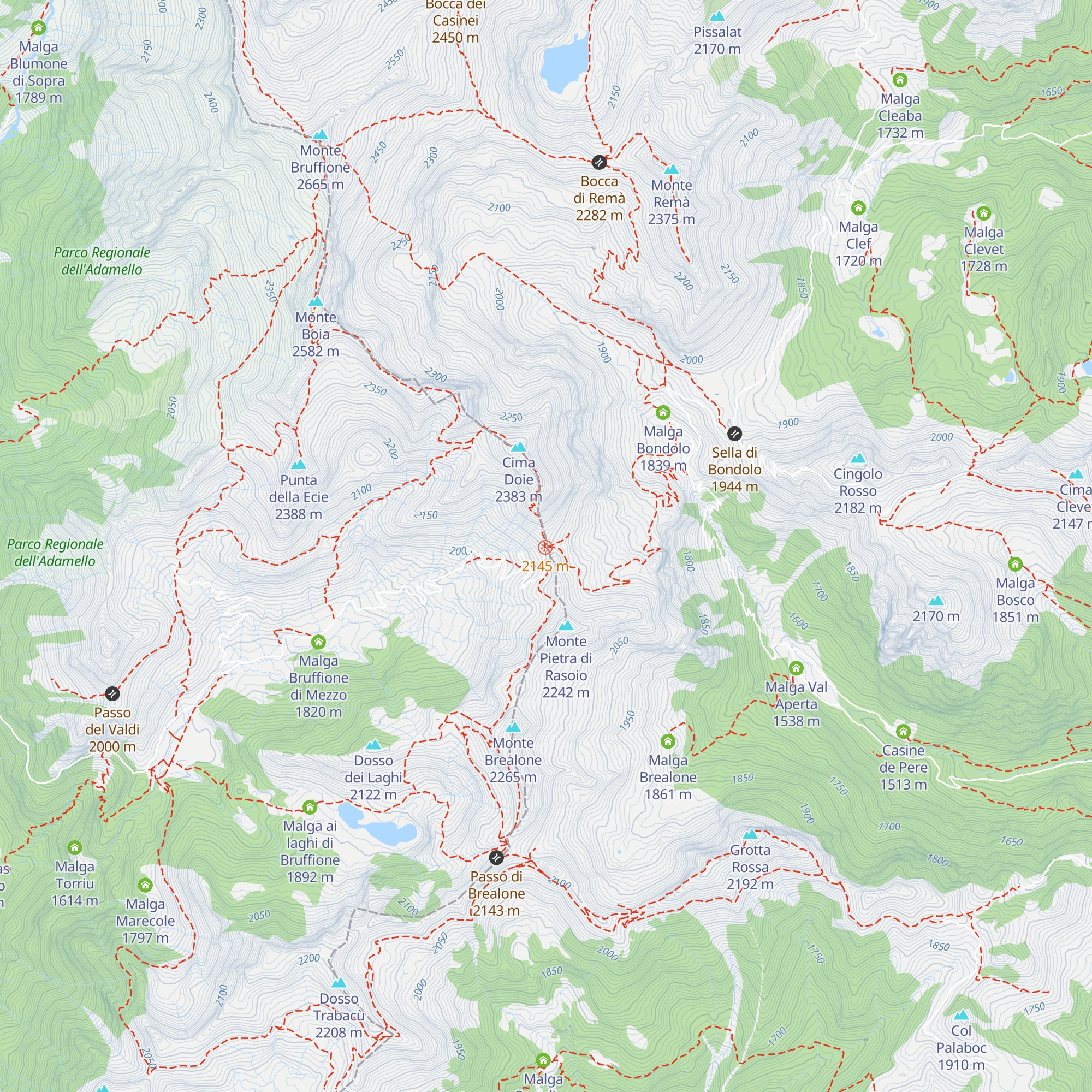 Bivacco Passo Bruffione m.2143 map