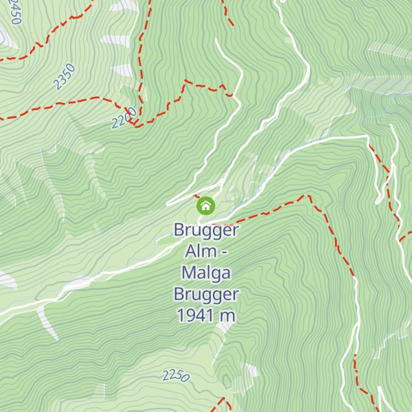 Map of Brugger Alm - Malga Brugger