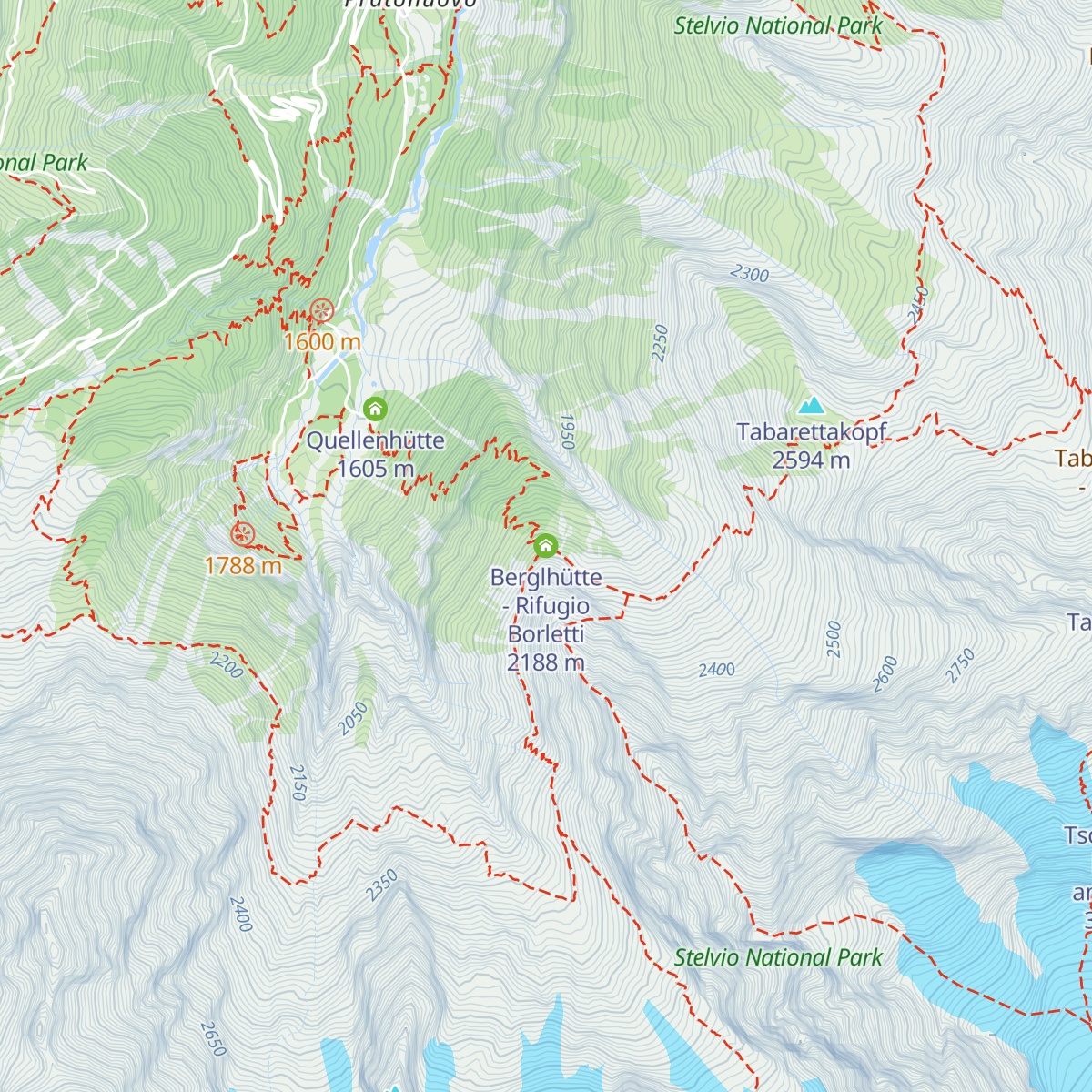 Berglhütte - Rifugio Borletti map