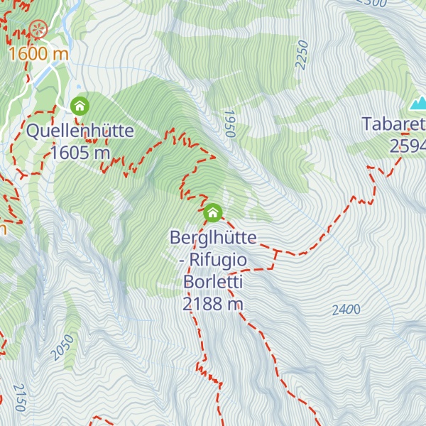 Map of Berglhütte - Rifugio Borletti
