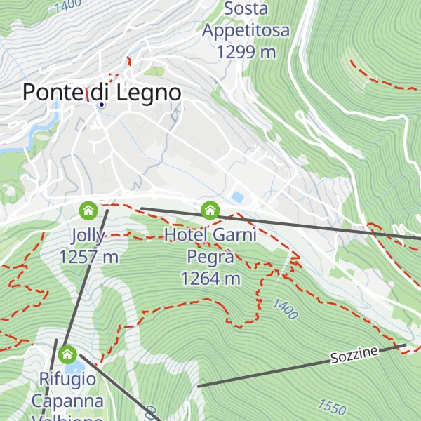 Map of Hotel Garnì Pegrà