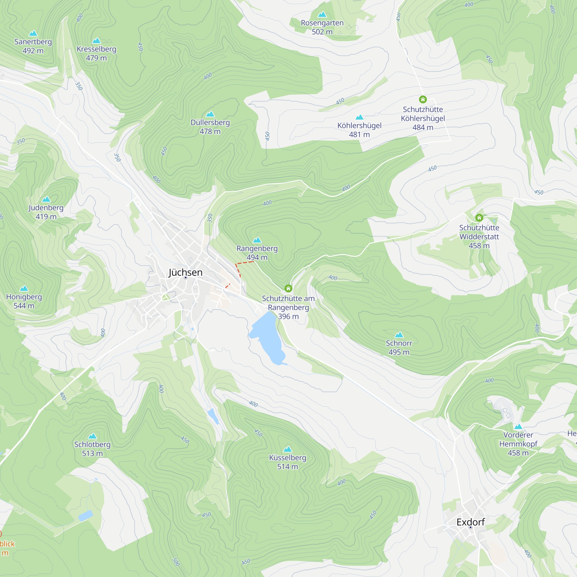Schutzhütte am Rangenberg map