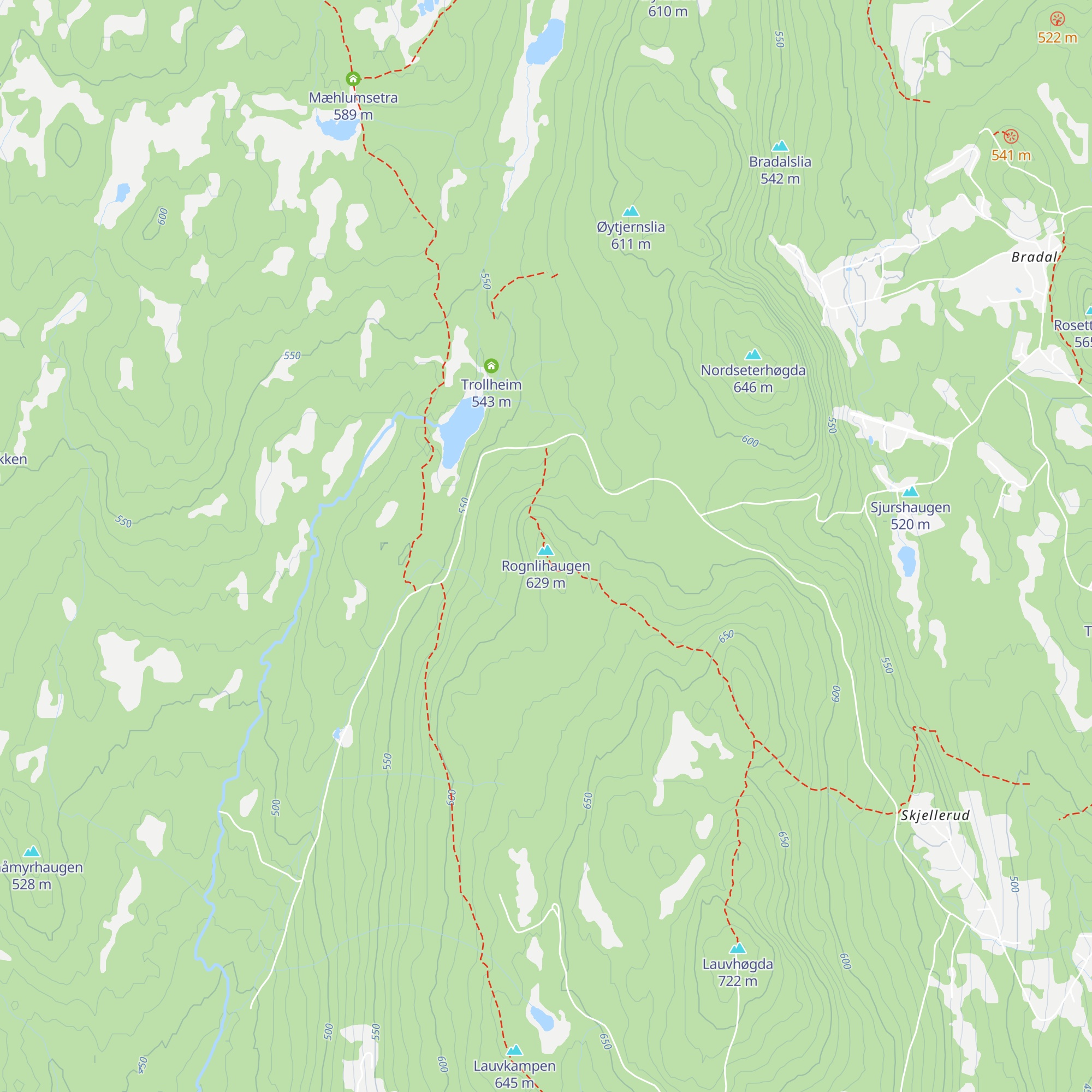 Rognlihaughytta map