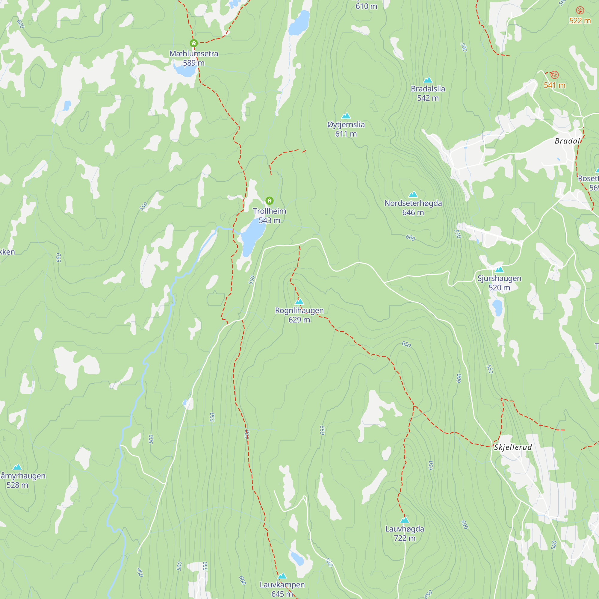 Rognlihaughytta map
