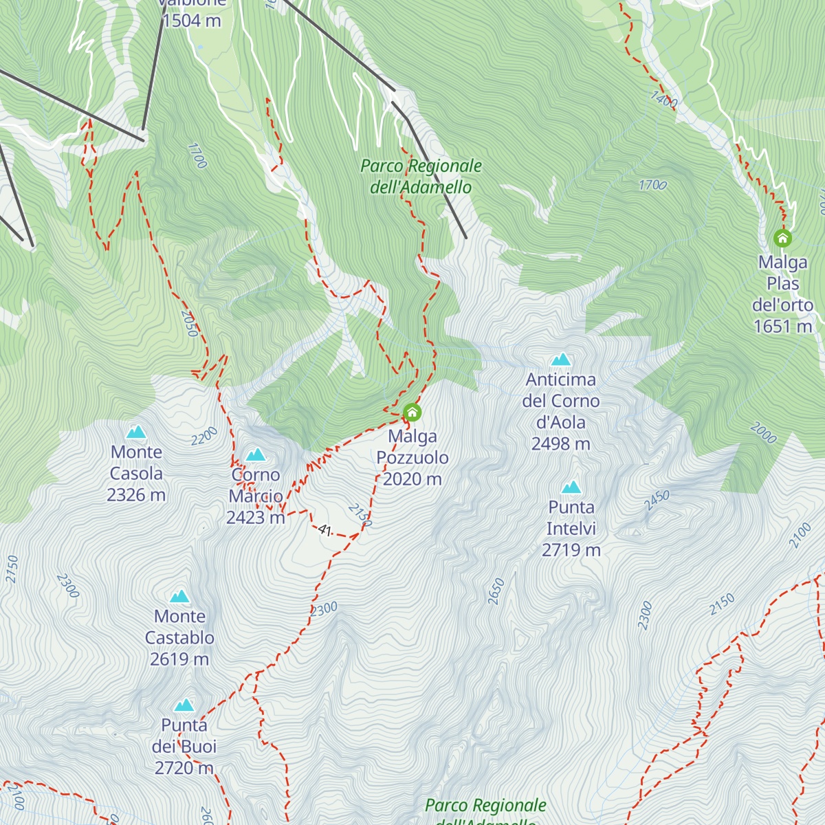 Malga Pozzuolo map