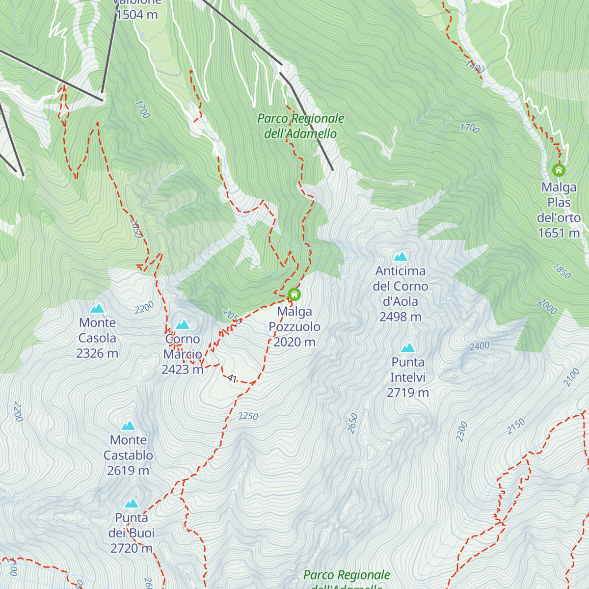 Malga Pozzuolo map