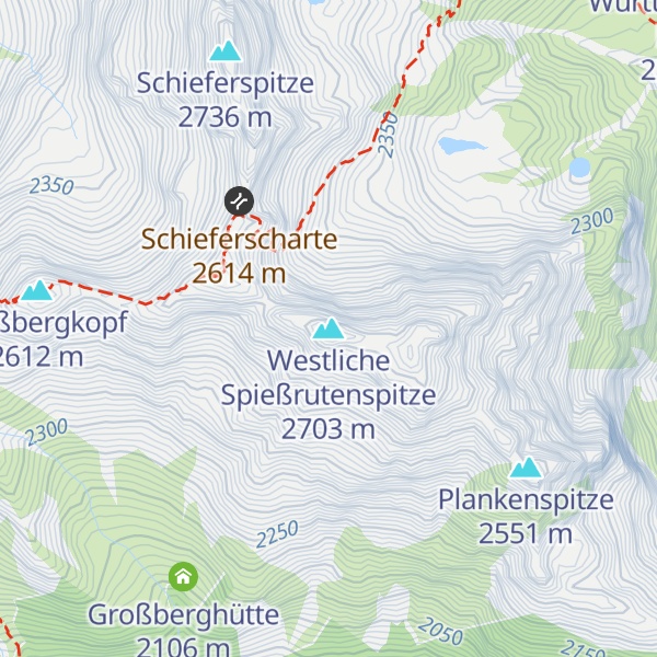 Map of Westliche Spießrutenspitze