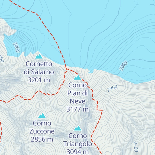 Map of Corno Pian di Neve